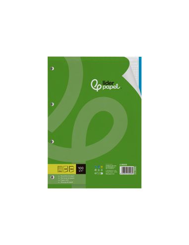Recambio Liderpapel A4 100 Hojas 100Gr Cuadro 5Mm 4 Taladros Bandas De 5 Colores