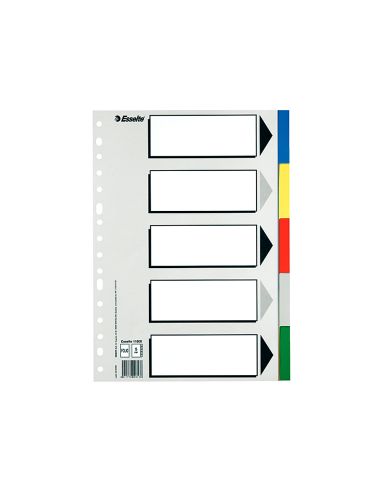 Separador Esselte Plastico Juego De 5 Separadores Folio Con 5 Colores Multitaladro