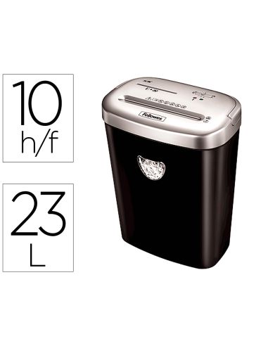 Destructora De Documentos Fellowes 53C Capacidad De Corte 10 Hojas Destruye Grapasclips Tarjetas Y Cd 23 Litros