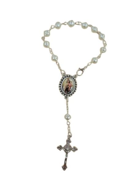 Rosario decena  simil perla caracola v. del carmen