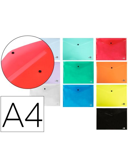 Carpeta Liderpapel Dossier Broche Transparente Din A4 Colores Surtidos Paquete De 5 Retractilado