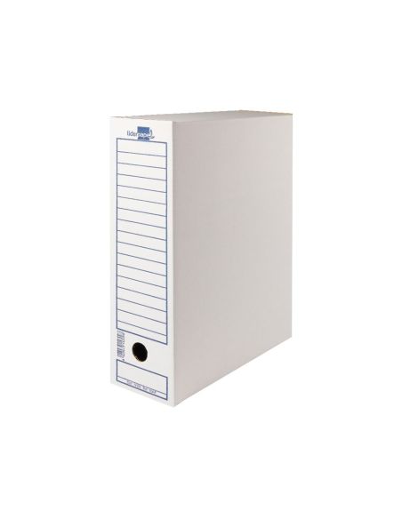 Caja Archivo Definitivo Liderpapel Folio Prolongado Carton Reciclado 325G/M2 Lomo 116 Mm Blanco 388X116X275 Mm|Libreriasalesiana