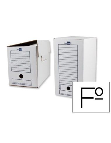 Caja Archivo Definitivo Liderpapel Folio Doble Ancho Carton Reciclado 400G/M2 Lomo 200 Mm Blanco 367X200X251 Mm|Libreriasalesiana