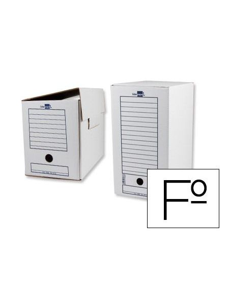 Caja Archivo Definitivo Liderpapel Folio Doble Ancho Carton Reciclado 400G/M2 Lomo 200 Mm Blanco 367X200X251 Mm|Libreriasalesiana
