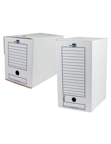 Caja Archivo Definitivo Liderpapel Folio Doble Ancho Carton Reciclado 400G/M2 Lomo 200 Mm Blanco 367X200X251 Mm|Libreriasalesiana