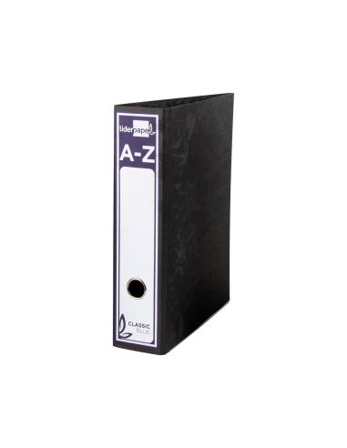 Archivador De Palanca Liderpapel A4 Classic Blue Carton Entrecolado Sin Rado Lomo 80Mm Negro Compresor Metalico