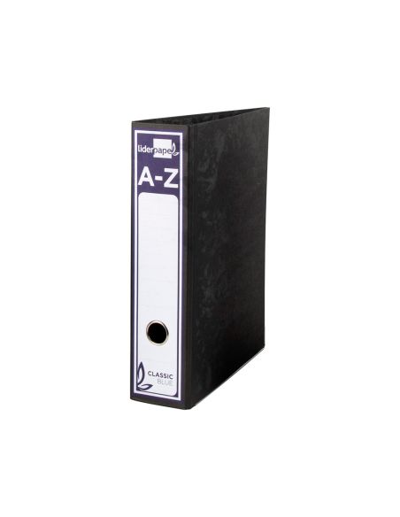 Archivador De Palanca Liderpapel A4 Classic Blue Carton Entrecolado Sin Rado Lomo 80Mm Negro Compresor Metalico