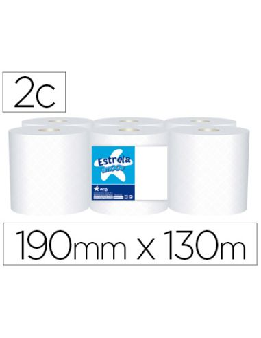 Papel Secamanos Amoos 2 Capas 192 Mm X 130 Mt Paquete De 6 Rollos