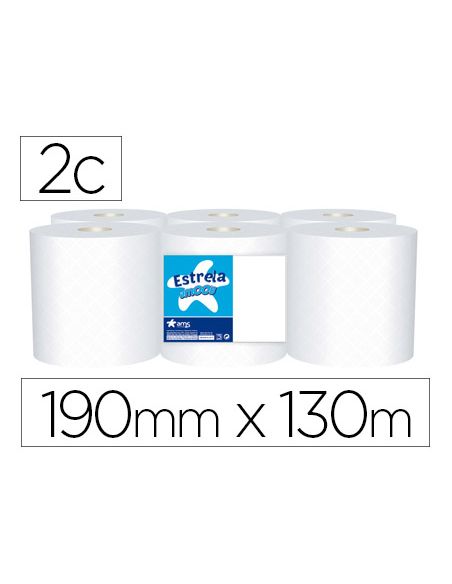 Papel Secamanos Amoos 2 Capas 192 Mm X 130 Mt Paquete De 6 Rollos