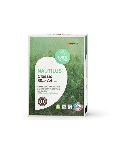 Papel Fotocopiadora Nautilus Din A4 80 Gramos Paquete De 500 Hojas 100% Reciclado