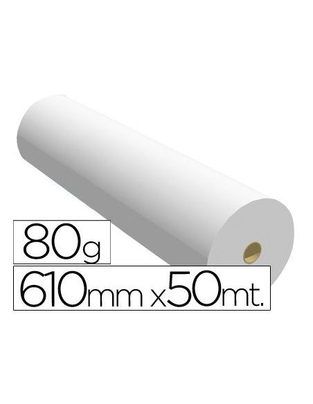 Papel Reprografia Para Plotter 610Mmx50Mt 80Gr Impresion Ink-Jet|Libreriasalesiana