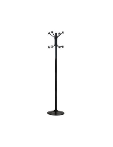 Perchero Metalico Pie 8 Colgadores Color Negro 177X38 Cm