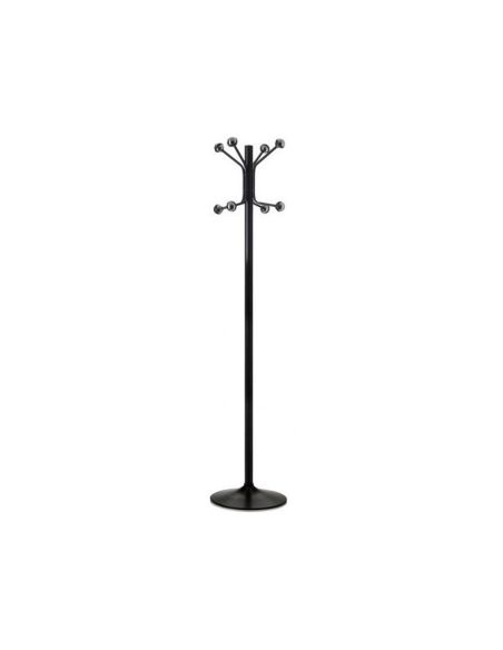 Perchero Metalico Pie 8 Colgadores Color Negro 177X38 Cm