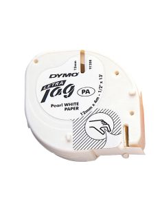 Cinta Dymo Papel 12Mmx4Mt Negro/Blanco Para Letratag 2