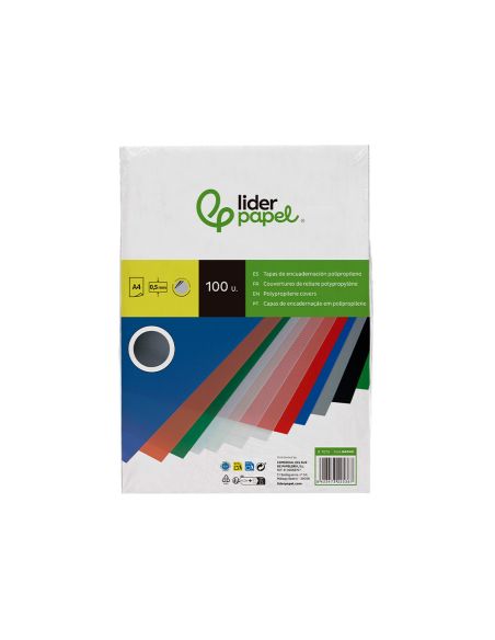 Tapa Encuadernacion Liderpapel Polipropileno A4 0.5Mm Incolor Translucidas Paquete De 100 Unidades