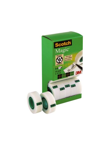 Cinta Adhesiva Scotch Magic Invisible 33 Mt X 19 Mm Pack De 14 Unidades