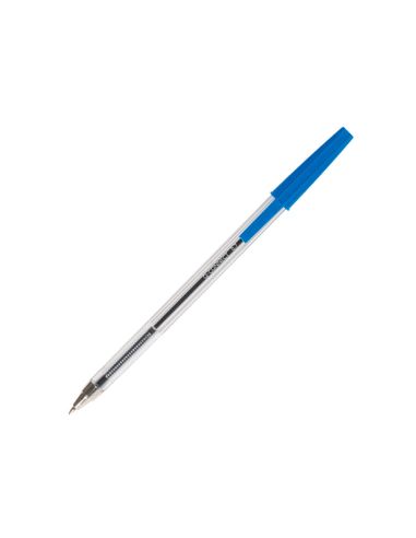 Boligrafo Transparente Q-Connect Azul Medio Kf26039