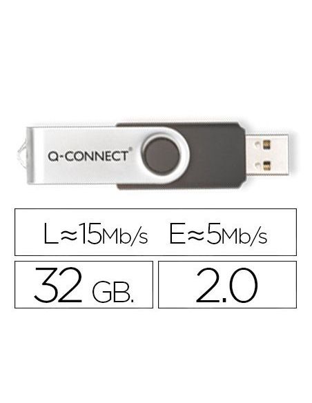 Memoria Usb Q-Connect Flash 32 Gb 2.0|Libreriasalesiana