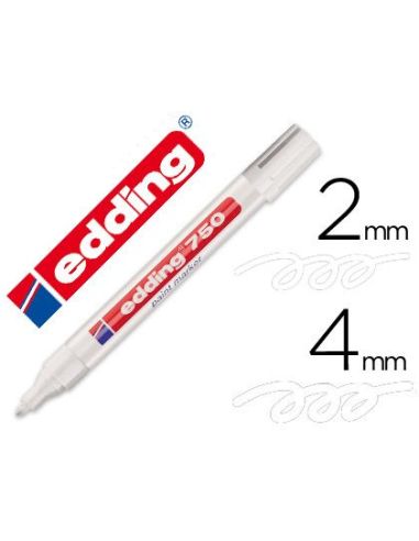 Rotulador Blanco  Edding Punta Fibra 750 Punta Redonda 2-4 Mm