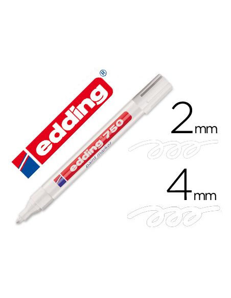 Rotulador Blanco  Edding Punta Fibra 750 Punta Redonda 2-4 Mm