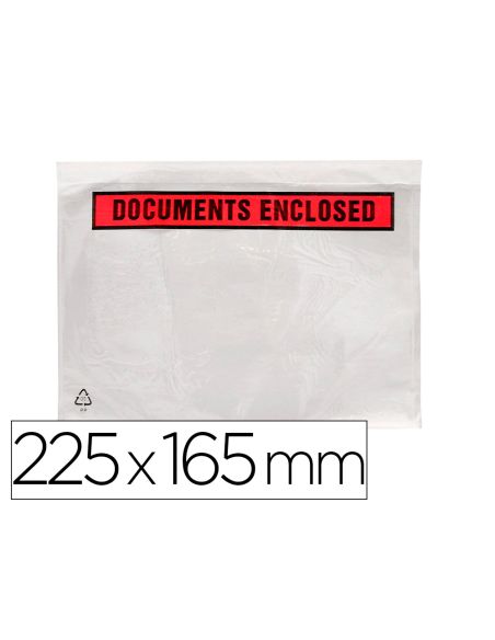 Sobre Autoadhesivo Q-Connect Portadocumentos 225X165 Mm Sin Ventana Paquete De 100 Unidades