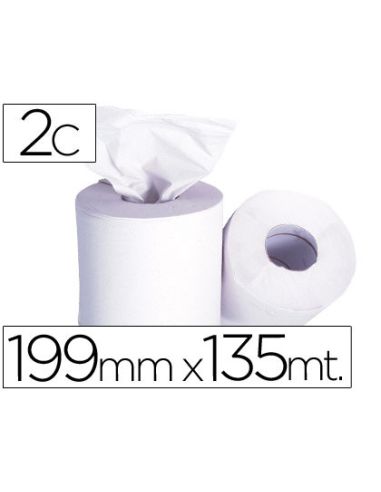Papel Secamanos 2 Capas 199 Mm X 135 Mt Mandril 70 Mm Diametro 197 Mm