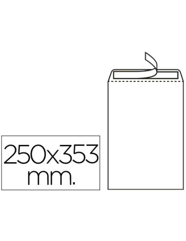Sobre Liderpapel Bolsa N.10 Blanco Folio Prolongado 250X353Mm Tira De Silicona Caja De 250 Unidades