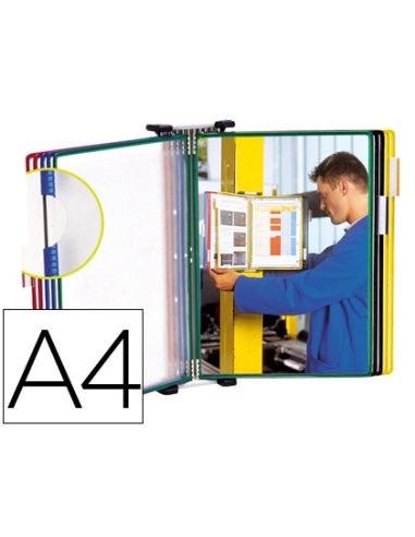 Portacatalogo De Pared Metalico Djois Con 10 Fundas Din A4 Colores Surtidos