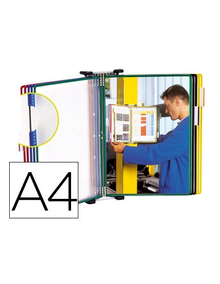 Portacatalogo De Pared Metalico Djois Con 10 Fundas Din A4 Colores Surtidos