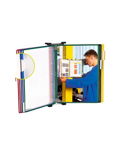 Portacatalogo De Pared Metalico Djois Con 10 Fundas Din A4 Colores Surtidos