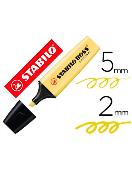 Rotulador Amarillo Cremoso Stabilo Boss Pastel Fluorescente 70