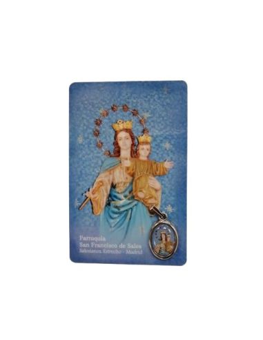 Estampa Oración Con Medalla Auxiliadora Estrecho
