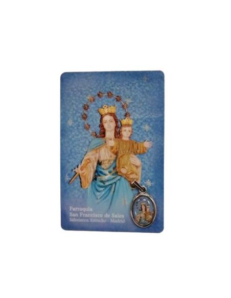 Estampa Oración Con Medalla Auxiliadora Estrecho