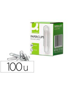 Clips Niquelados Q-Connect Nº 32 Mm Caja De 100 Unidades