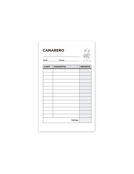 Talonario Liderpapel Camarero Bolsillo Original Y Copia T250