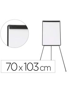 Pizarra Blanca Q-Connect Con Tripode 100X70 Cm Para Convenciones Superficie Laminada Marco Negro