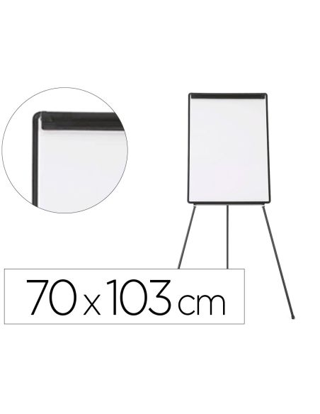 Pizarra Blanca Q-Connect Con Tripode 100X70 Cm Para Convenciones Superficie Laminada Marco Negro