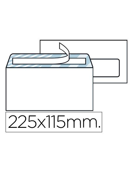 Sobre Liderpapel N.4 Blanco Americano Ventana Derecha 115X225Mm Tira Silicona Open System Caja De 500 Unidades