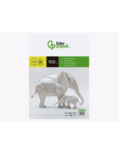Cartulina Liderpapel A3 180G/M2 Blanco Paquete De 100 Hojas