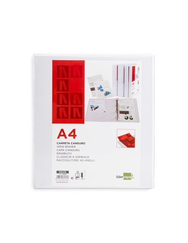 Carpeta Canguro 4 Anillas Mixtas 55Mm Liderpapel A4 Plastico Color Blanco