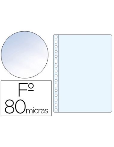 Funda Multitaladro Esselte Folio Polipropileno 80 Mc Cristal Caja De 100 Unidades
