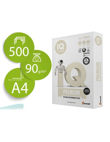 Papel Fotocopiadora Iq Premium Din A4 90 Gramos Paquete De 500 Hojas