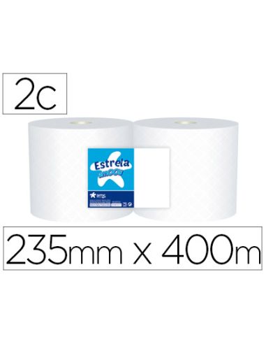 Papel Secamanos Industrial Amoos 2 Capas 222 Mm X 400 Mt Paquete De 2 Rollos