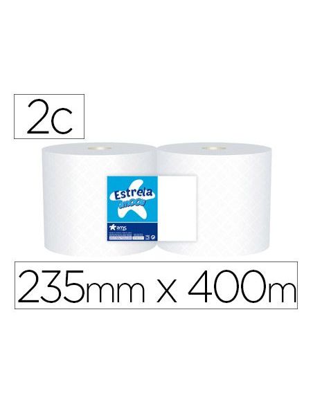 Papel Secamanos Industrial Amoos 2 Capas 222 Mm X 400 Mt Paquete De 2 Rollos
