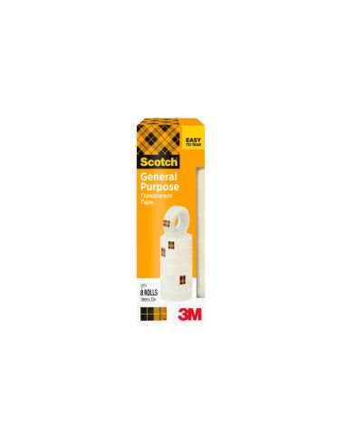 Cinta Adhesiva Scotch Acordeon 33 Mt X 19 Mm Pack De 8 Unidades