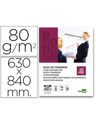 Bloc Congreso Liderpapel Liso 630X840 Mm 25+5 Hojas 80G/M2