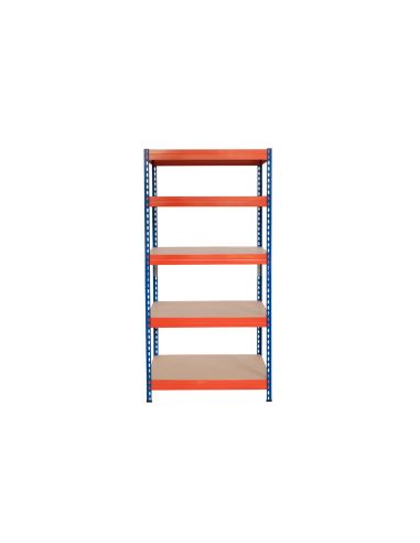 Estanteria Metalica Ar Storage 192X90X45 Cm 5 Estantes 220Kg Por Estante Bandejas De Maderasin Tornillos Azul Naranja