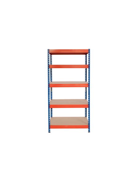 Estanteria Metalica Ar Storage 192X90X45 Cm 5 Estantes 220Kg Por Estante Bandejas De Maderasin Tornillos Azul Naranja
