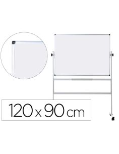 Pizarra Blanca Q-Connect Doble Cara Melamina Marco De Aluminio 120X90 Cm Giratoria