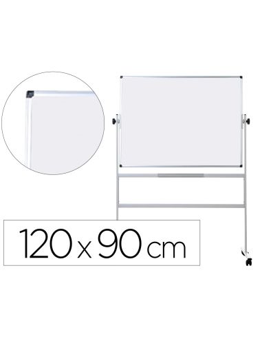 Pizarra Blanca Q-Connect Doble Cara Melamina Marco De Aluminio 120X90 Cm Giratoria